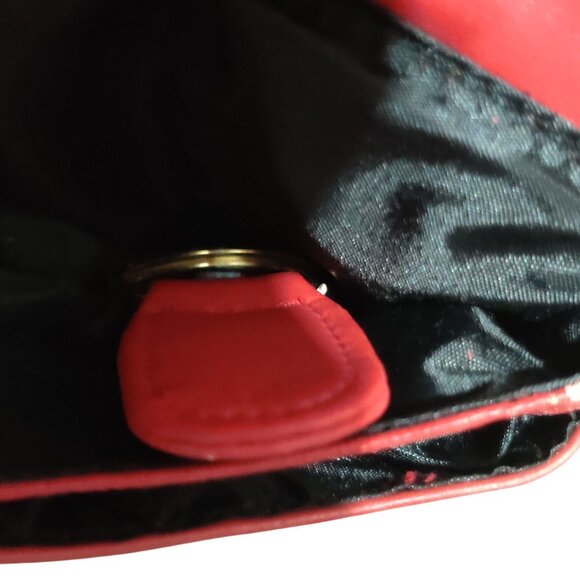 Lofthouse Vintage Red Quilted Clutch Purse Tassel Zip Key Ring Wallet Set Retro - Picture 8 of 12
